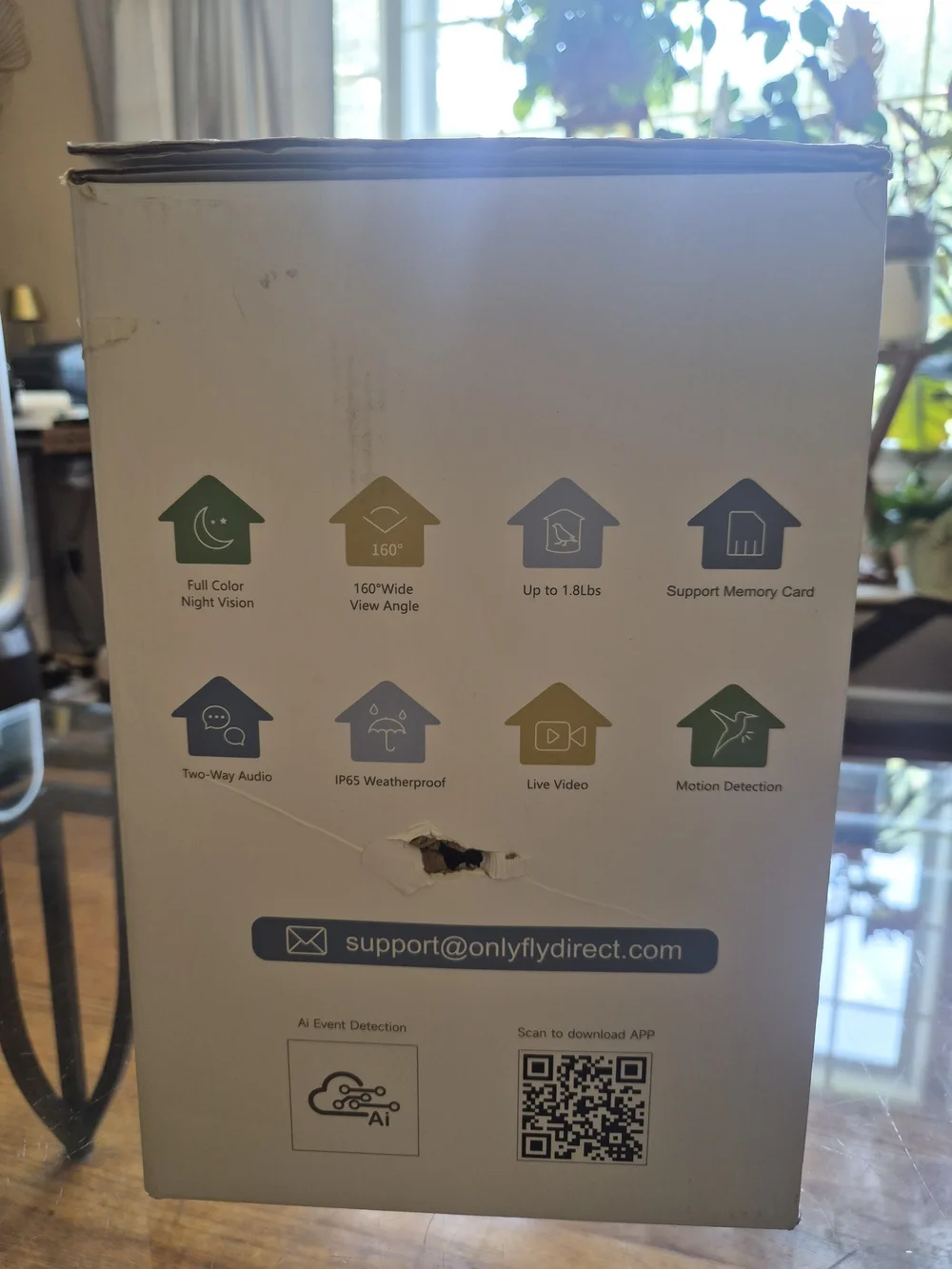 Onlyfly Smart Bird Feeder Camera – 2K Solar Powered – Blue